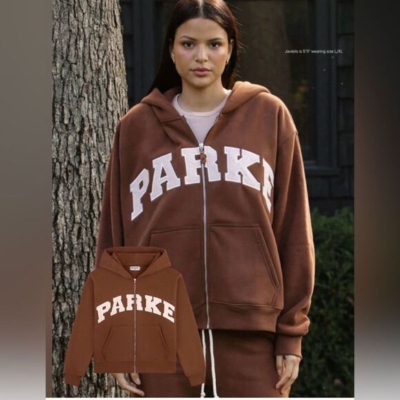 Parke Tops - Parke Mocha Rose Hoodie